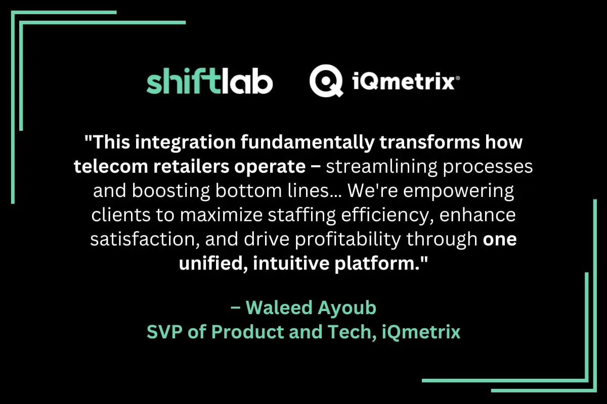 Quote from Waleed Ayoub, SVP of Product and Tech, iQmetrix