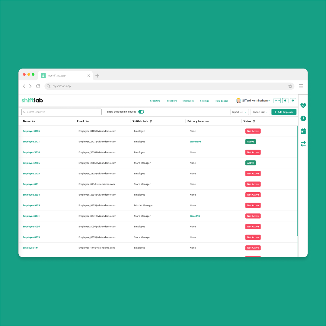 Employees after - Login