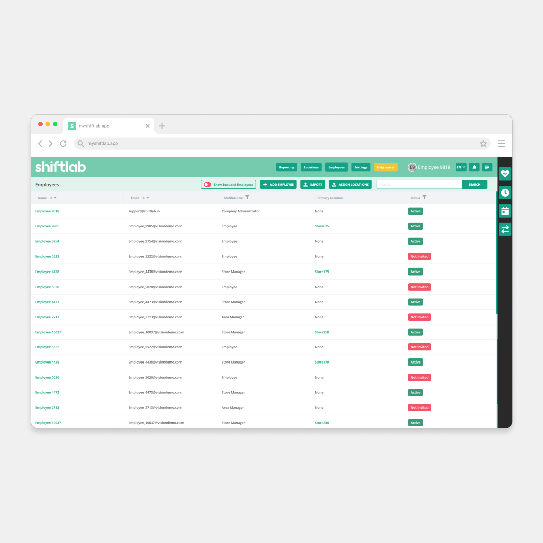 Employees before - Login