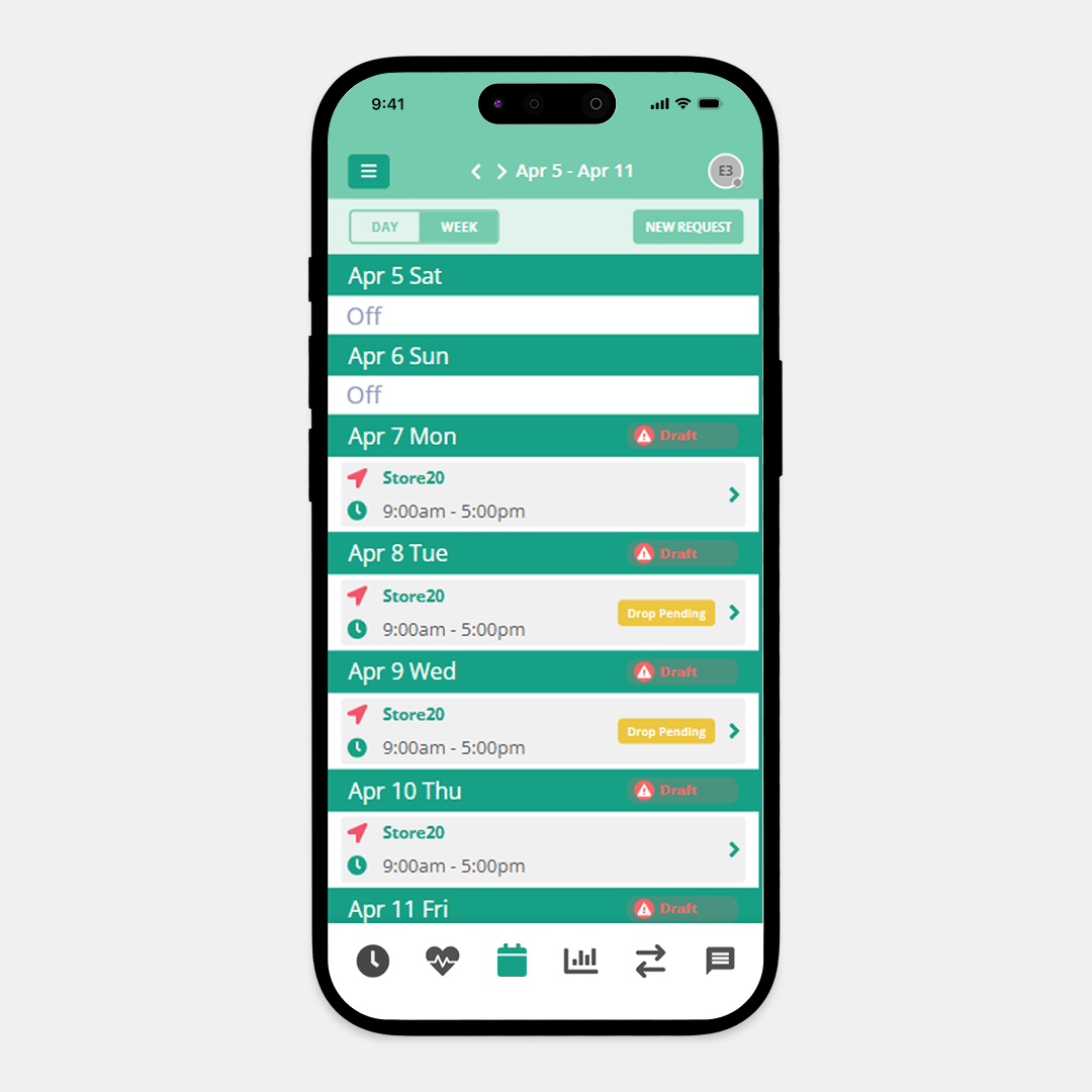 before - Scheduler - mobile